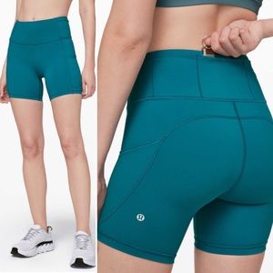 Lululemon Fast And Free Run or Cycle Short 6" Teal